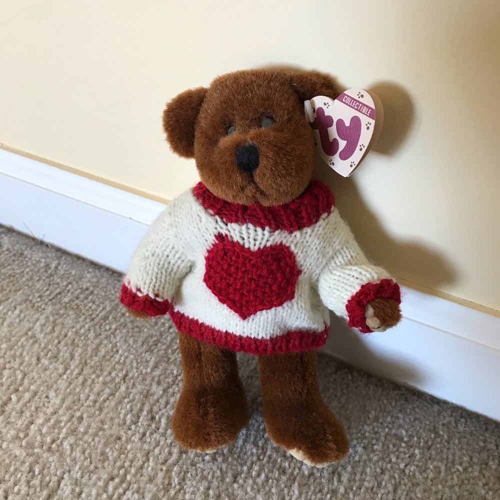 Ty teddy bear with sweater NWT